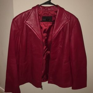 Gorgeous red leather jacket!!